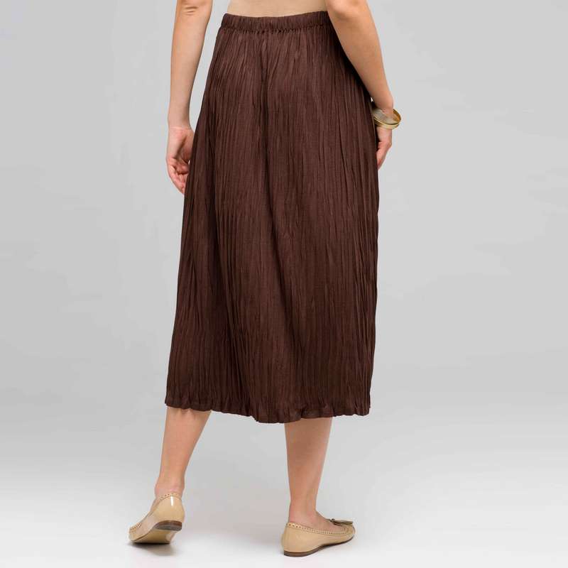 Long Crinkle Skirt, earth brown, large image number 1
